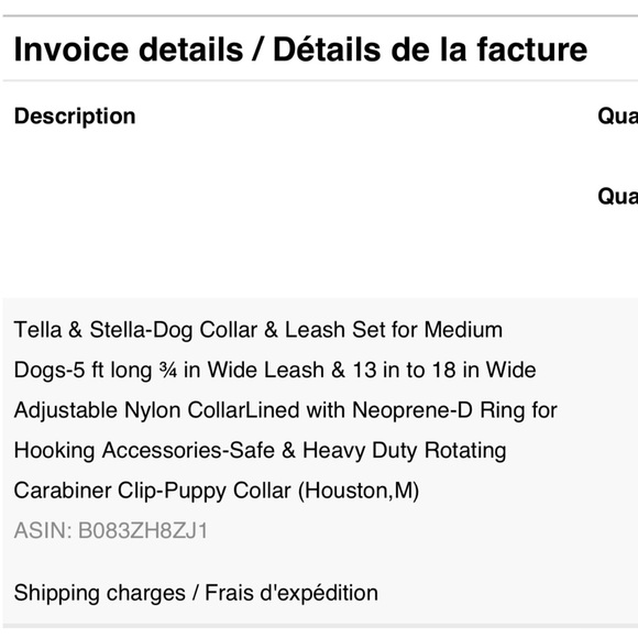 NWT Tella & Stella - Adjustable Nylon Dog Collar & Leash Set for Medium Dogs - Picture 5 of 5